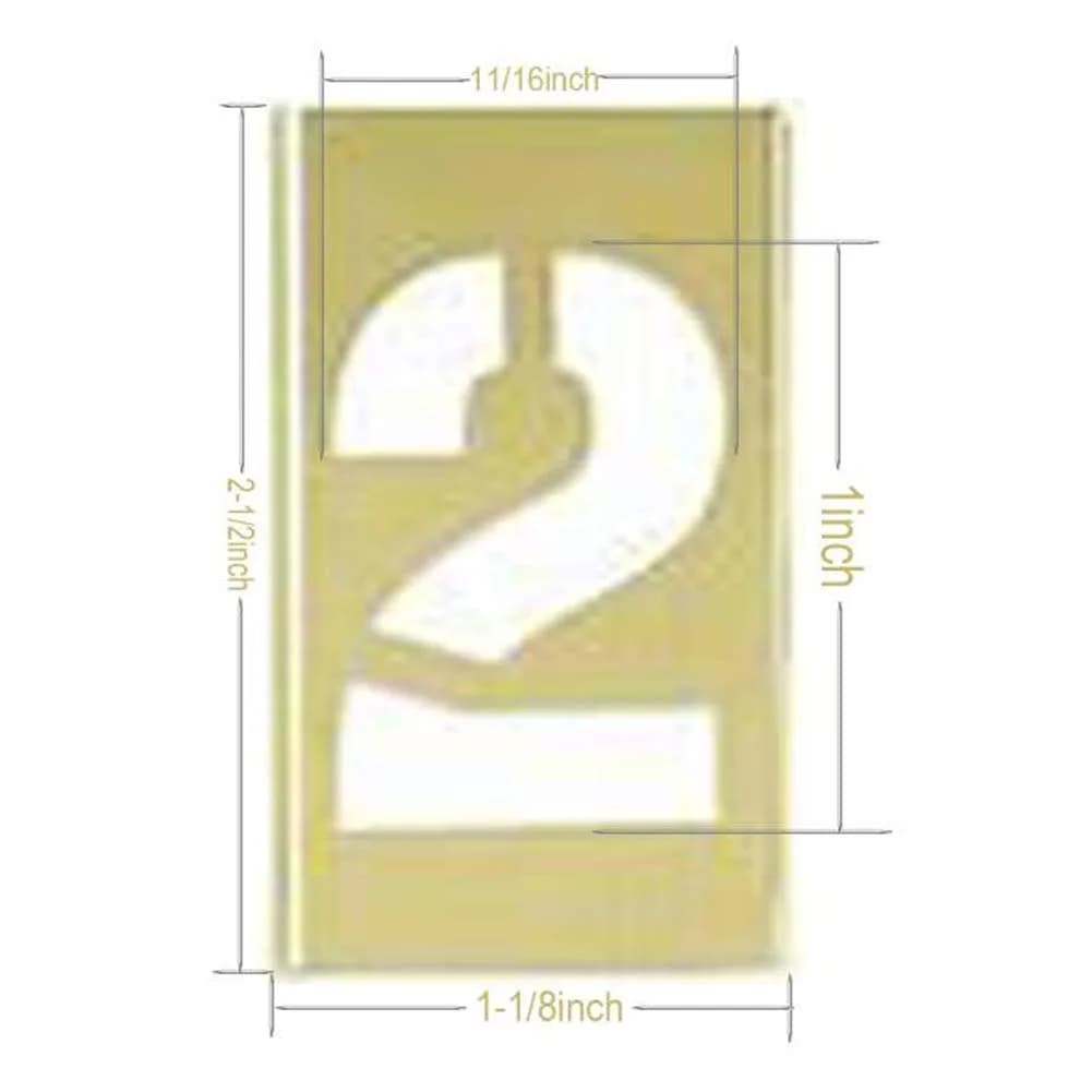 Deezio Brass Interlocking Stencil Set 1" Character Height (26 Letters, 10 Numbers, Punctuation) | Durable & Solvent Resistant — 15piece