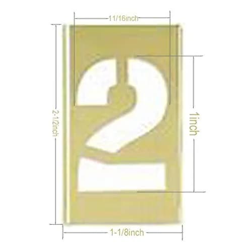 Deezio 1 Inch Brass Stencil Kit Numbers and Punctuations 15 Piece Set | Durable Brass for Crafts and Art thumbnail 1