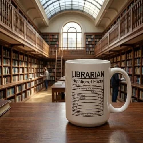 Artisan Owl Librarian Nutritional Facts Mug – 15 oz White Ceramic Coffee Cup for Book Lovers, Teachers, Proud Librarians thumbnail 4