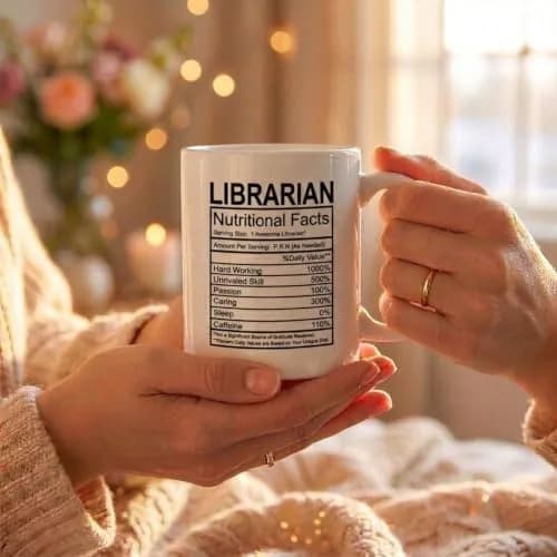 Artisan Owl Librarian Nutritional Facts Mug – 15 oz White Ceramic Coffee Cup for Book Lovers, Teachers, Proud Librarians thumbnail 5