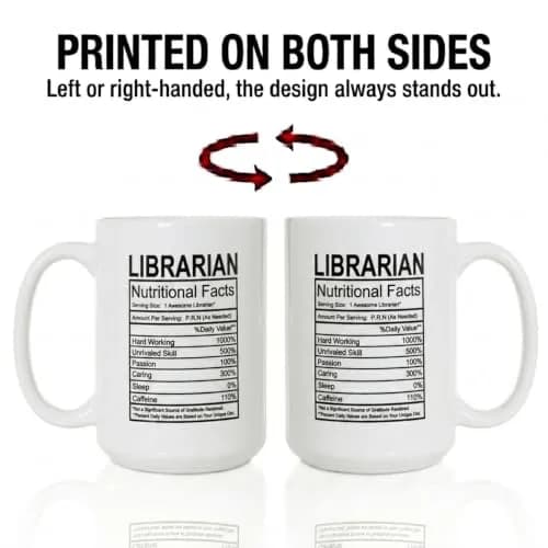 Artisan Owl Librarian Nutritional Facts Mug – 15 oz White Ceramic Coffee Cup for Book Lovers, Teachers, Proud Librarians thumbnail 6