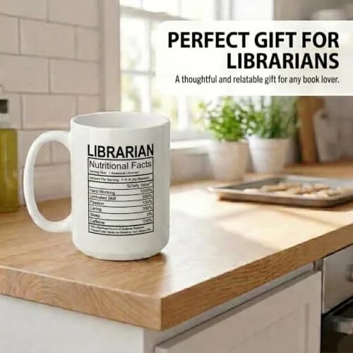 Artisan Owl Librarian Nutritional Facts Mug – 15 oz White Ceramic Coffee Cup for Book Lovers, Teachers, Proud Librarians thumbnail 7