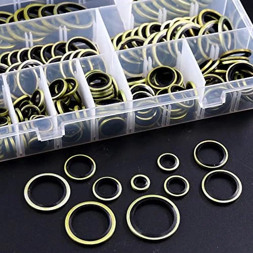 Hilitchi 180-Pcs Metric Dowty Bonded Seal Oil Washer Assortment Kit | 10 Sizes M6 to M24, Zinc Plated Steel & Rubber, Assorted in Storage Case thumbnail 7