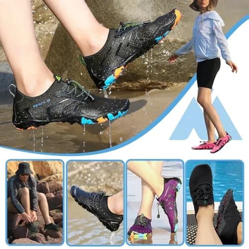Mishansha Water Shoes for Women Men, Quick-Dry Barefoot Swim Shoes Grey | Non-Slip, Lightweight, for Beach & Water Sports thumbnail 8