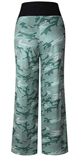 X-Image Women Pajama Comfy Chic Floral Print Lounge Drawstring Palazzo Long Wide Leg Pants Green 3, Large | Breathable, Soft & Comfortable for All Seasons thumbnail 7