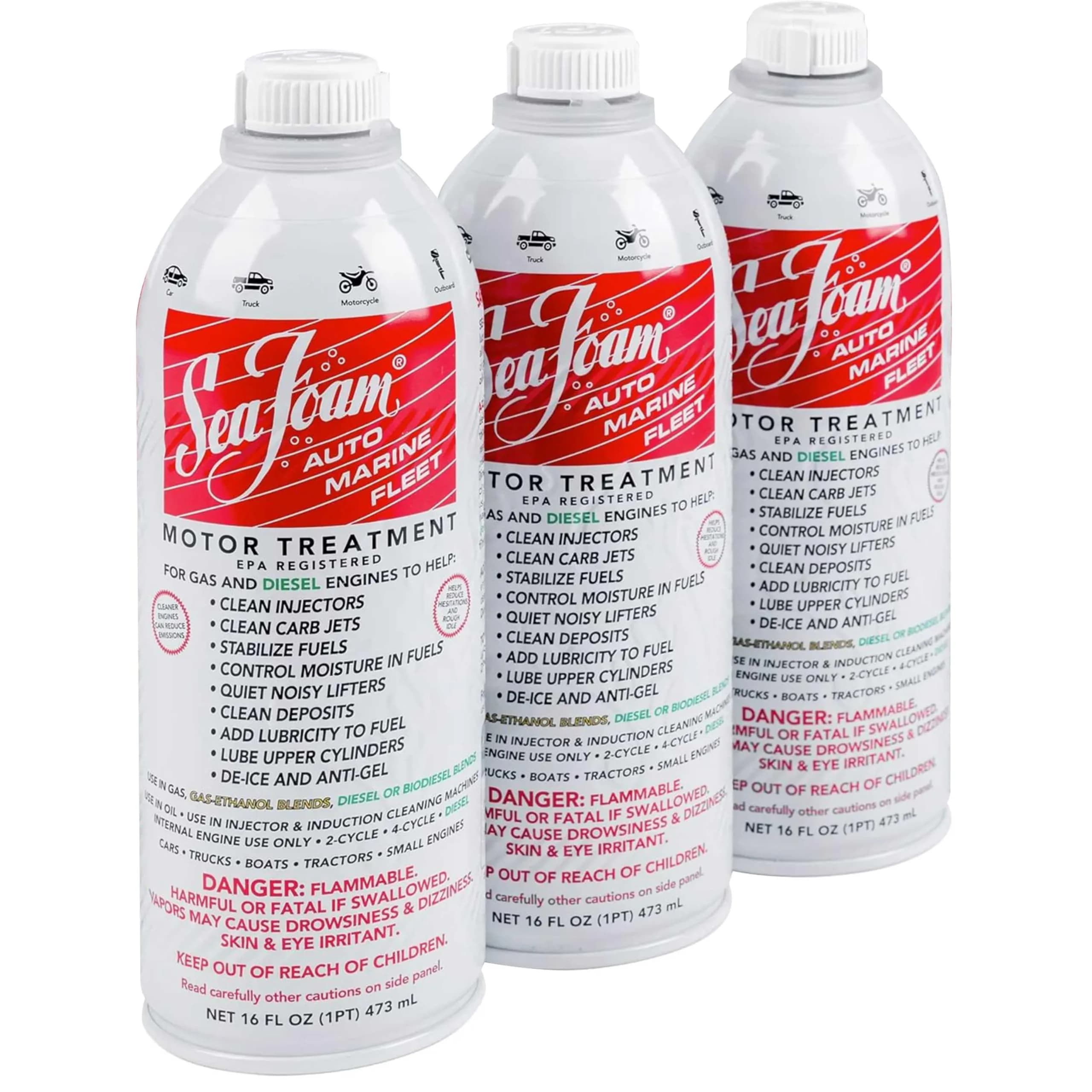 Sea Foam Motor Treatment 473ml (16 fl oz) | Fuel System Cleaner & Stabilizer for Gas & Diesel - main product image