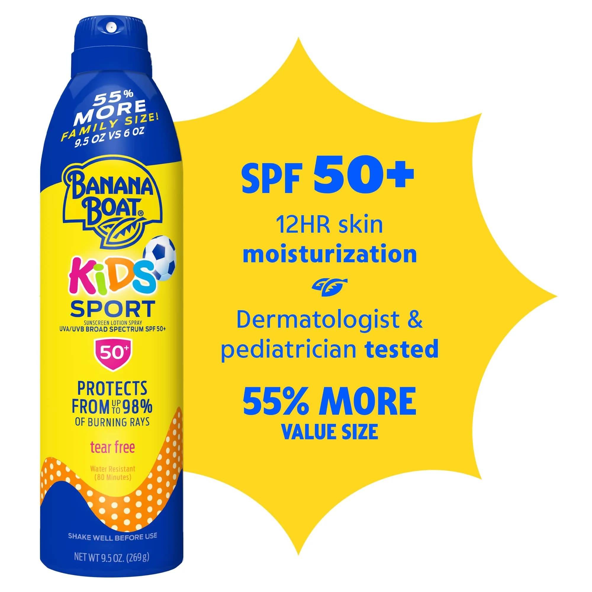Banana Boat Kids Sunscreen Spray SPF 50, Tear-Free, Sting-Free, Alcohol-Free - 9.5 oz - view 2