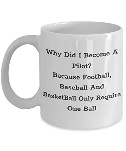 CuteNation White 355ml (12 Fl Oz) Ceramic Mug | Funny Pilot Gift Idea thumbnail 1