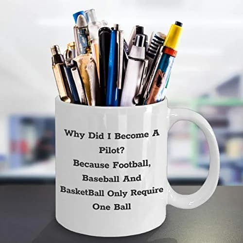 CuteNation White 355ml (12 Fl Oz) Ceramic Mug | Funny Pilot Gift Idea thumbnail 3