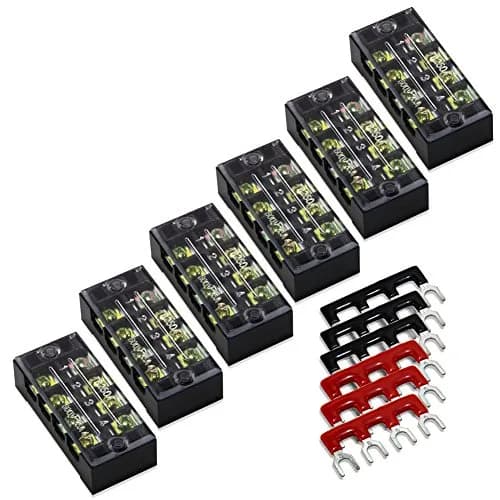 MILAPEAK Terminal Block 4 Circuits 600V 25A Dual Row Screw Strip | Safe, Neat Wiring thumbnail 1