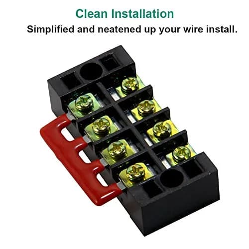MILAPEAK Terminal Block 4 Circuits 600V 25A Dual Row Screw Strip | Safe, Neat Wiring thumbnail 6