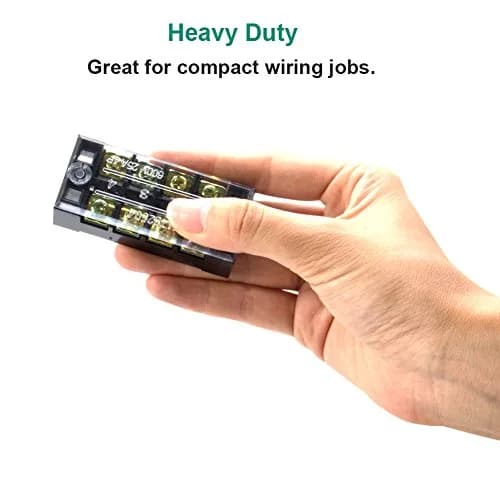 MILAPEAK Terminal Block 4 Circuits 600V 25A Dual Row Screw Strip | Safe, Neat Wiring thumbnail 7