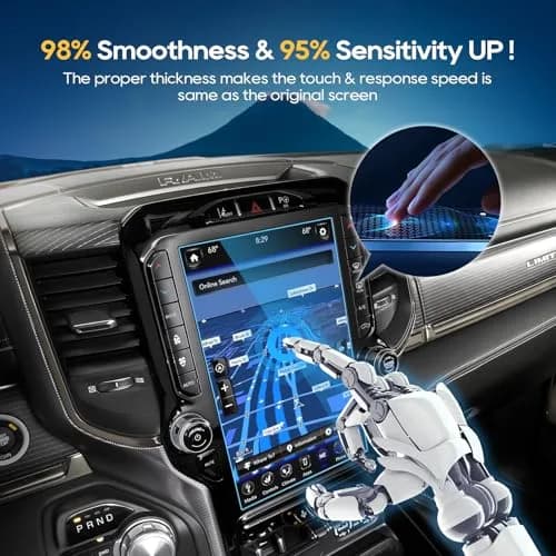 LFOTPP 12-inch Uconnect Screen Protector for Ram 1500/2500/3500 2019-2026 | 9H Tempered Glass for Laramie/Rebel/Limited/TRX thumbnail 4