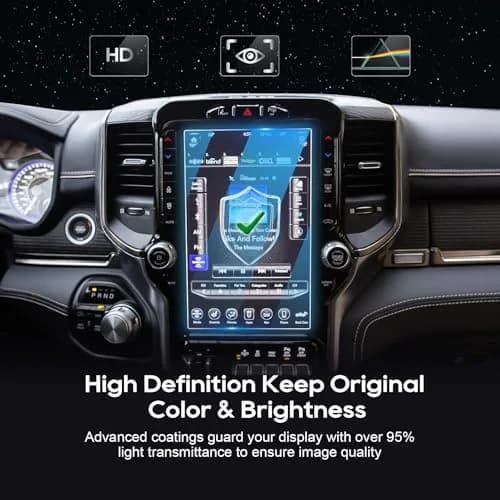 LFOTPP 12-inch Uconnect Screen Protector for Ram 1500/2500/3500 2019-2026 | 9H Tempered Glass for Laramie/Rebel/Limited/TRX thumbnail 6