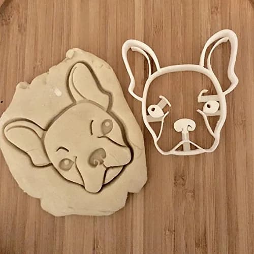 Free Thought Designs French Bulldog Cookie Cutter - 3 inch Face | Fun Dog Treat & Party Tool — Face - 3 inch