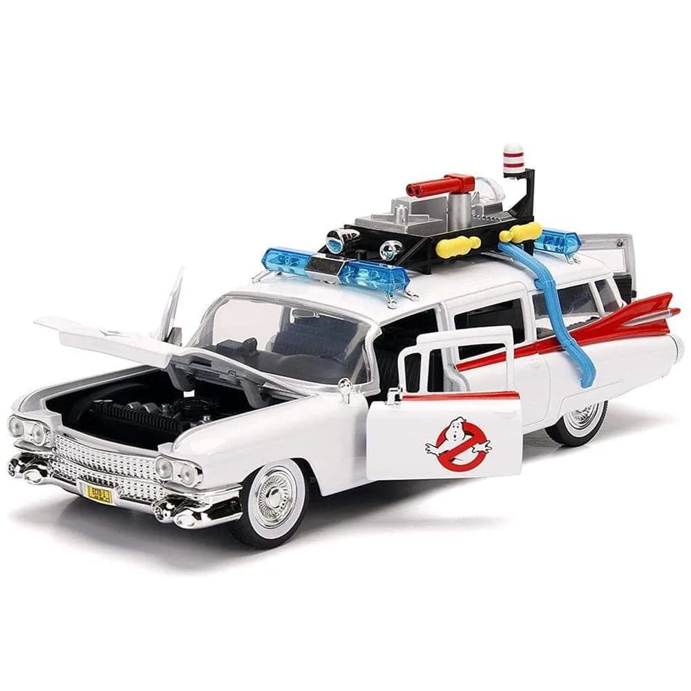 Jada Toys Hollywood Rides Ghostbusters ECTO-1 White 1:24 Scale | Die-Cast Collectible Vehicle for Kids & Collectors — White