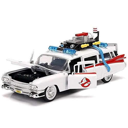 Jada Toys Hollywood Rides Ghostbusters ECTO-1 White 1:24 Scale | Die-Cast Collectible Vehicle for Kids & Collectors thumbnail 1