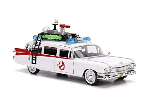 Jada Toys Hollywood Rides Ghostbusters ECTO-1 White 1:24 Scale | Die-Cast Collectible Vehicle for Kids & Collectors thumbnail 2