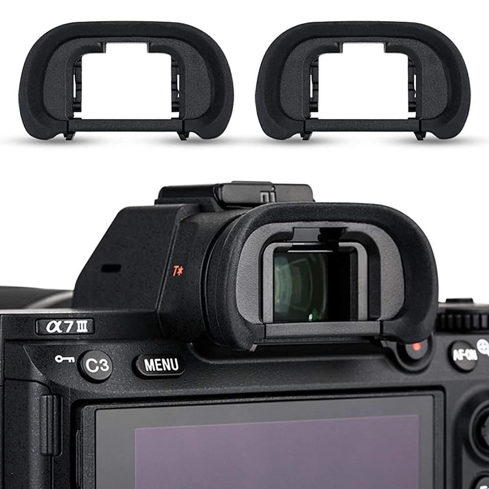 JJC 2 Pack Camera Eyecup for Sony A9II A7RIV A7RIII A7III A7RII A7SII A7II Cameras | Protects Viewfinder from Dust & Scratches — 2-Pack
