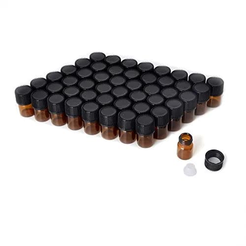 Enslz Essential Oil Sample Bottles 1ml & 2ml Amber Glass Refill Pack | Leak-Proof & Portable thumbnail 1