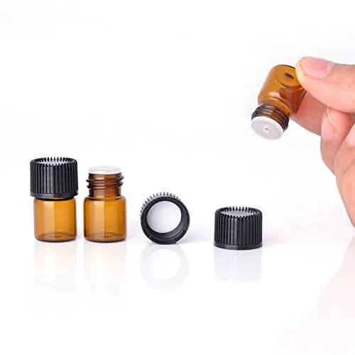Enslz Essential Oil Sample Bottles 1ml & 2ml Amber Glass Refill Pack | Leak-Proof & Portable thumbnail 4