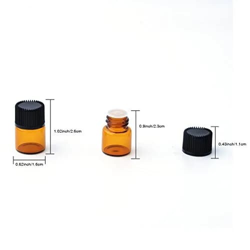 Enslz Essential Oil Sample Bottles 1ml & 2ml Amber Glass Refill Pack | Leak-Proof & Portable thumbnail 2