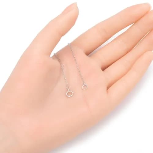 Adabele 925 Sterling Silver Chain Extender Clasp 6 inch (15.24 cm) | Tarnish Resistant Rhodium Plated thumbnail 3