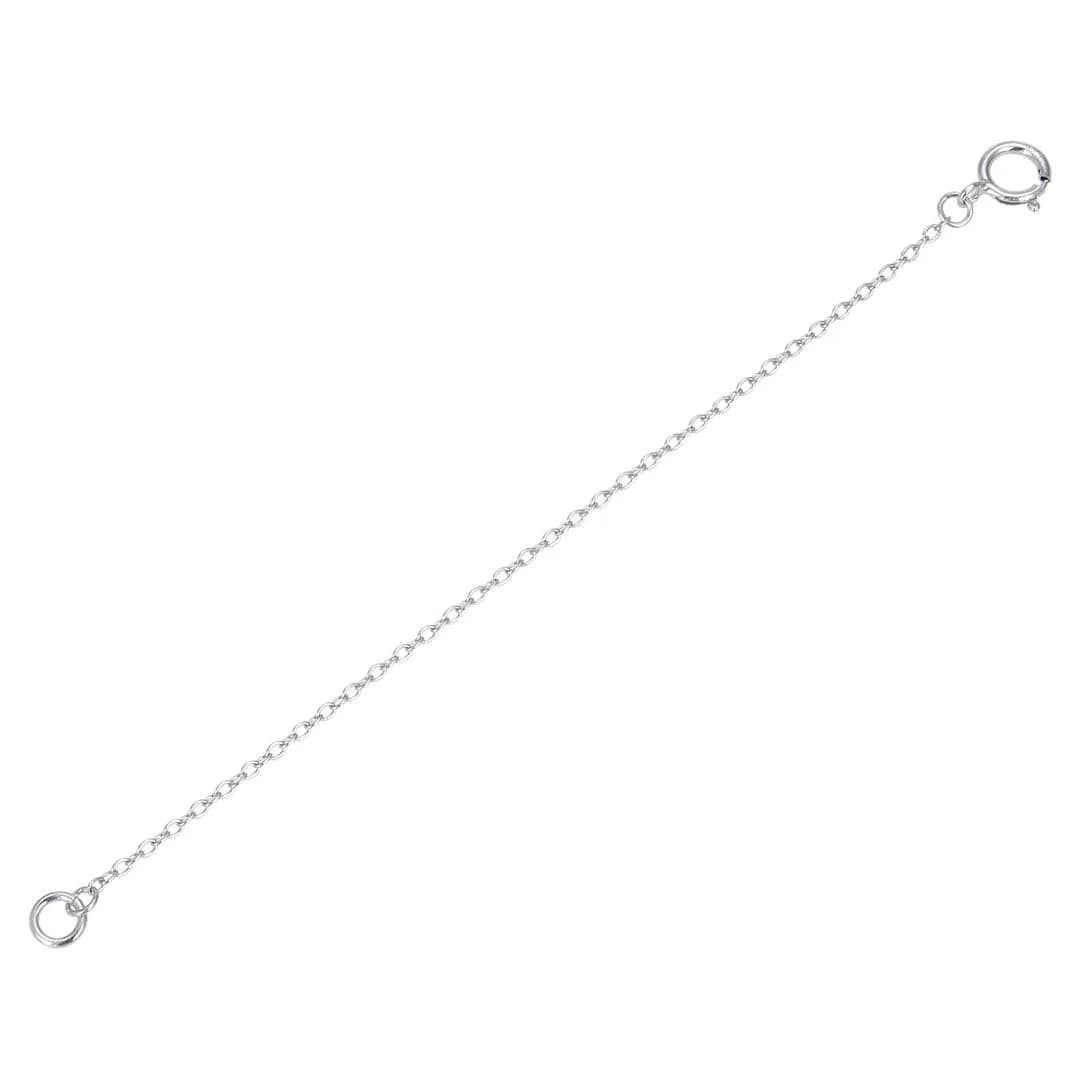 Adabele 925 Sterling Silver Chain Extender 5 inch (12.7 cm) | Tarnish Resistant Rhodium Plated Box Link — White gold/Rhodium plated silver