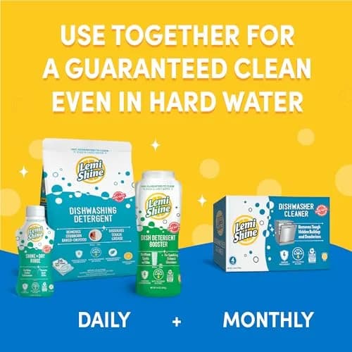 Lemi Shine Natural Dish Detergent Booster - 24 oz (2 Pack) | Hard Water Spot Remover & Cleaner thumbnail 6