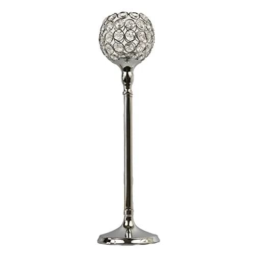 allgala 16 inch Crystal Bowl Tealight Votive Candle Holder Silver | Elegant Centerpiece for Dining Tables & Events thumbnail 1
