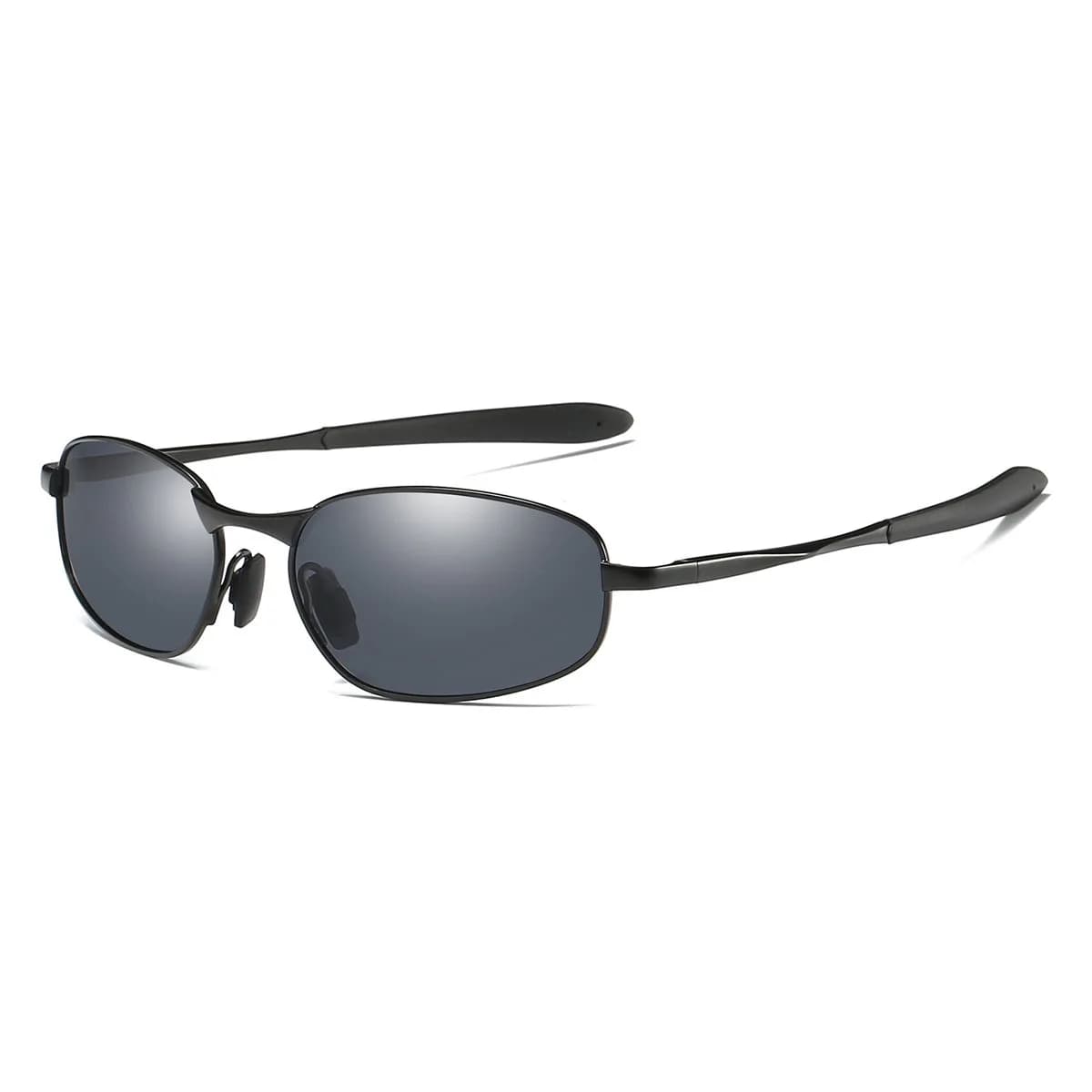 ZHILE Black Polarized Wrap Sunglasses 53mm (1.77 in) | UV400 Protection for Small Faces