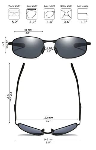ZHILE Black Polarized Wrap Sunglasses 53mm (1.77 in) | UV400 Protection for Small Faces thumbnail 6