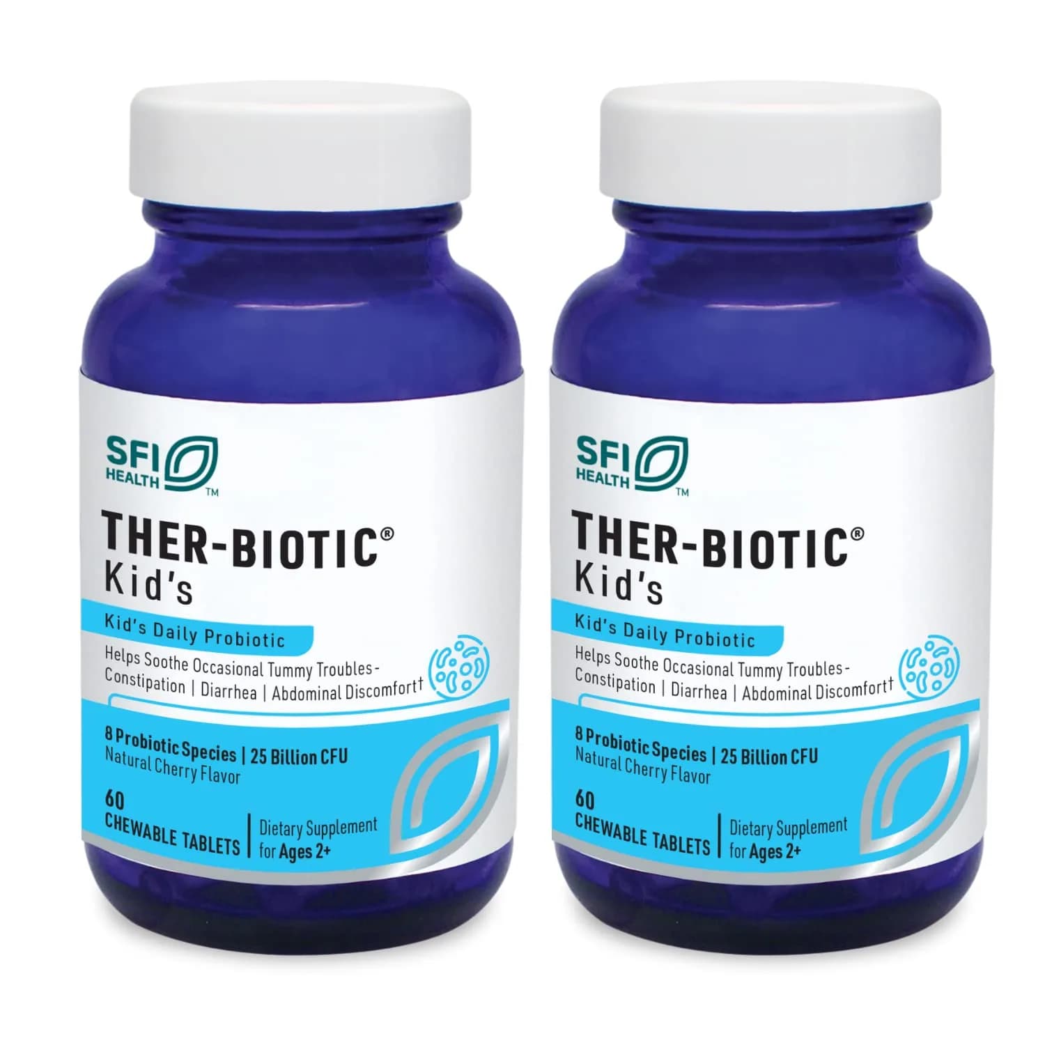SFI Health Ther-Biotic Kids Probiotic 60 Tablets | Cherry Flavor for Children & Adults