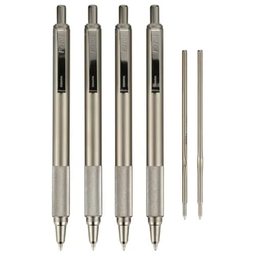 Zebra Pen STEEL F-701 Retractable Ballpoint Pen, Black Ink, 0.8mm, 1-Pack | Smooth Writing Metal Pen — Black C