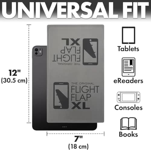 Flight Flap Airplane Tablet Holder, Extra Large, Gray | Flexible Folding Stand for Travel & Desk thumbnail 5