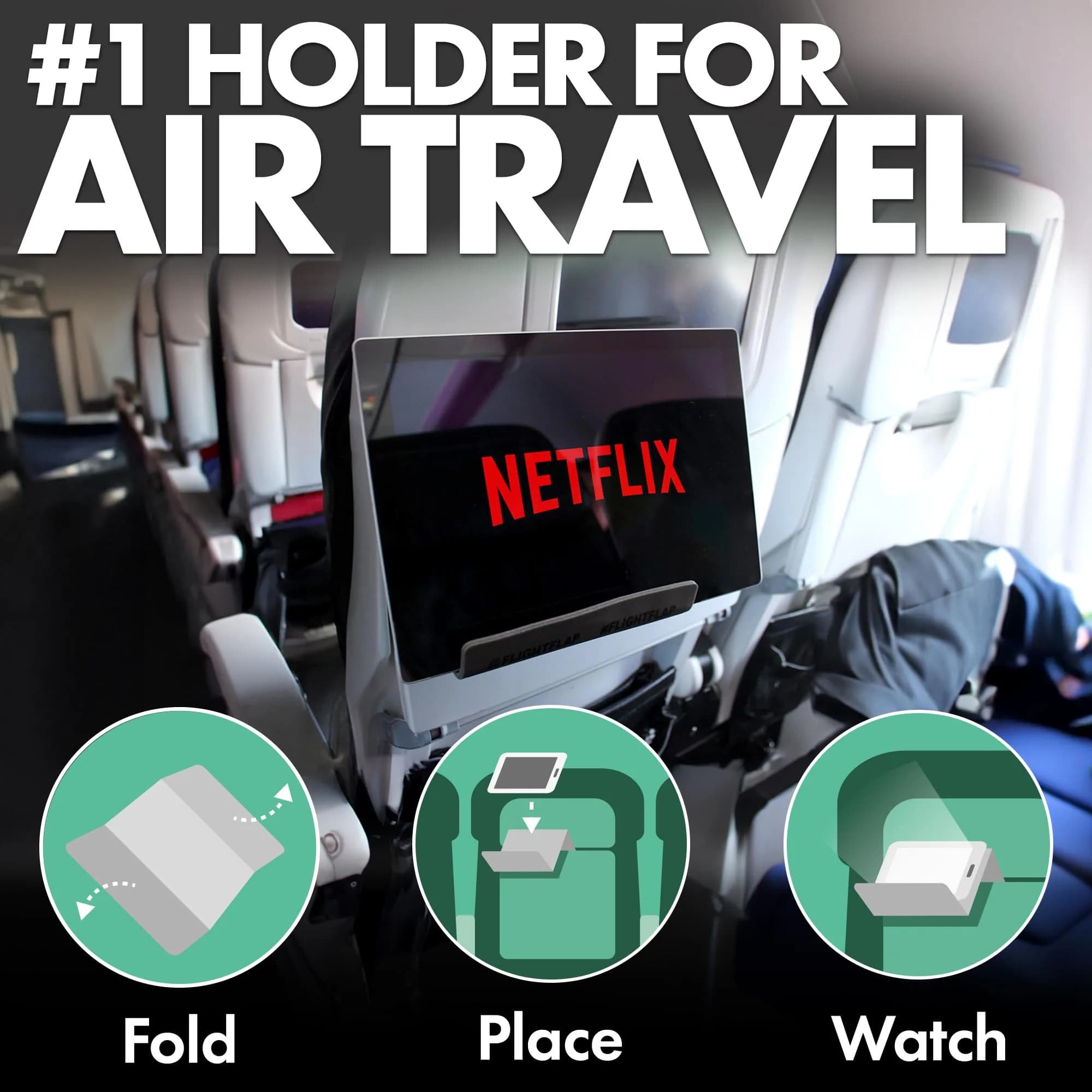 Flight Flap Flexible Airplane Phone Holder - Gray | 30.5cm x 17.8cm (12in x 7in) - view 2