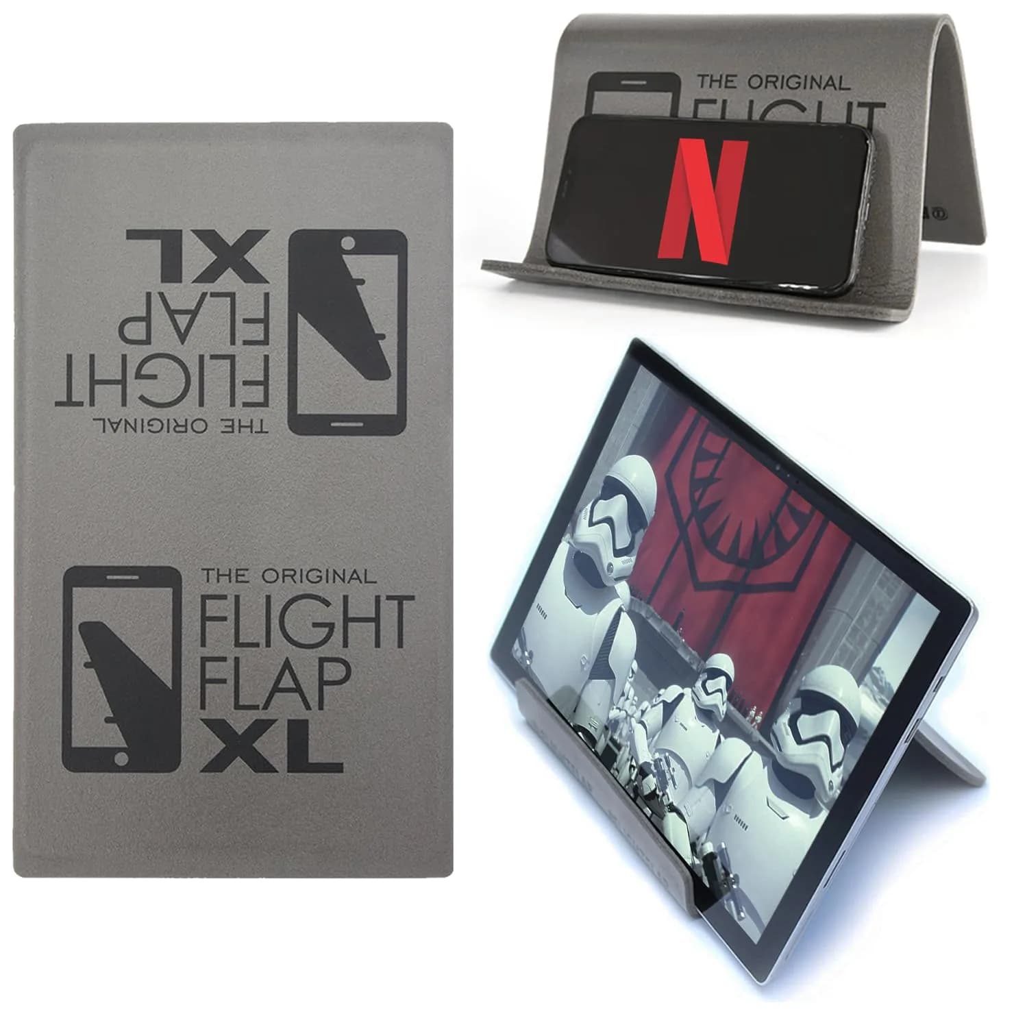 Flight Flap Flexible Airplane Phone Holder | 30.5cm x 17.8cm (12in x 7in) — Gray