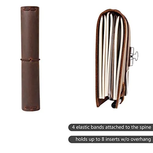 newestor Refillable Leather Journal Travelers Notebook 8.5 x 4.5 in (21.6 x 11.4 cm) | Handcrafted Artistry for Daily Use thumbnail 3