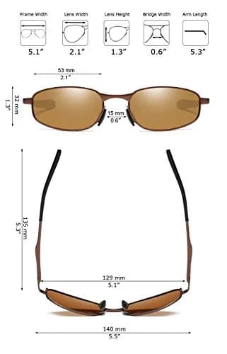 ZHILE Polarized Rectangular Wrap Sunglasses for Women 53mm (2.1 in) | UV400 Protection thumbnail 6