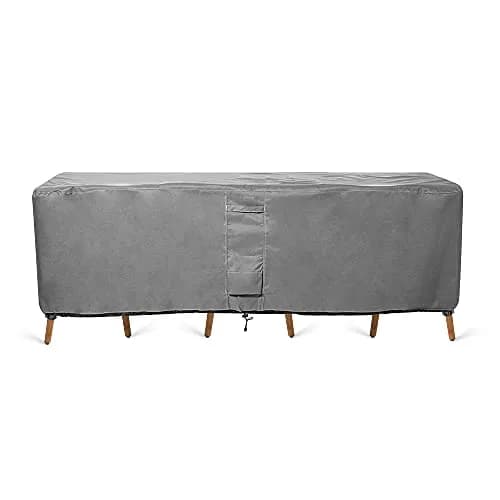 KHOMO GEAR Patio Table and Chair Set Cover - Heavy Duty, Water Resistant 108"L x 82"W x 25"H thumbnail 2