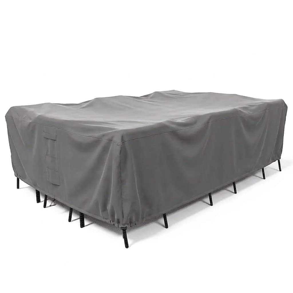 KHOMO GEAR Patio Table and Chair Set Cover - Heavy Duty, Water Resistant 108"L x 82"W x 25"H — Grey