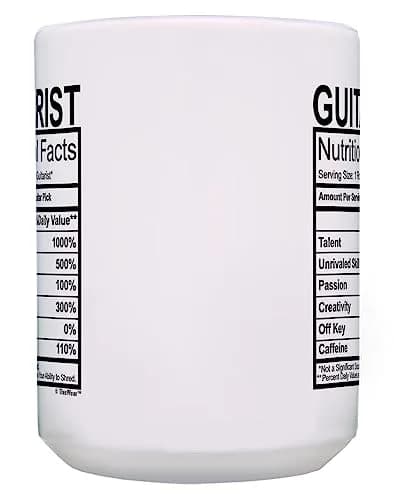 ThisWear Guitarist Nutritional Facts Label 15oz Coffee Mug | Classic Music Gift thumbnail 4