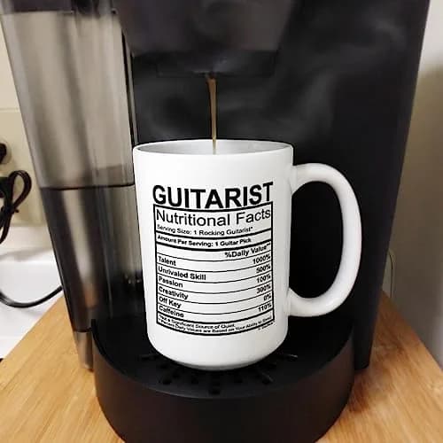 ThisWear Guitarist Nutritional Facts Label 15oz Coffee Mug | Classic Music Gift thumbnail 5