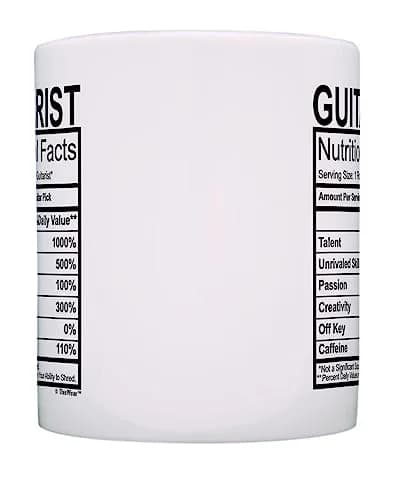 ThisWear Guitarist Nutritional Facts Label 11oz Coffee Mug | Music Lover Gift thumbnail 4
