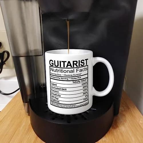 ThisWear Guitarist Nutritional Facts Label 11oz Coffee Mug | Music Lover Gift thumbnail 5