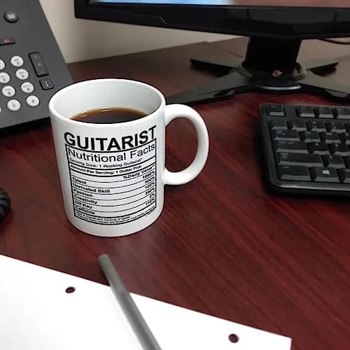 ThisWear Guitarist Nutritional Facts Label 11oz Coffee Mug | Music Lover Gift thumbnail 6