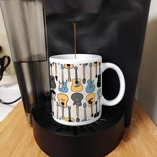 ThisWear Guitar Electric and Acoustic Coffee Mug 330ml (11oz) | Music Lover's Gift thumbnail 5