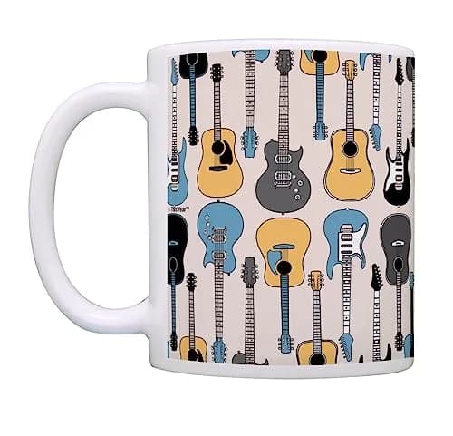 ThisWear Guitar Electric and Acoustic Coffee Mug 330ml (11oz) | Music Lover's Gift thumbnail 3