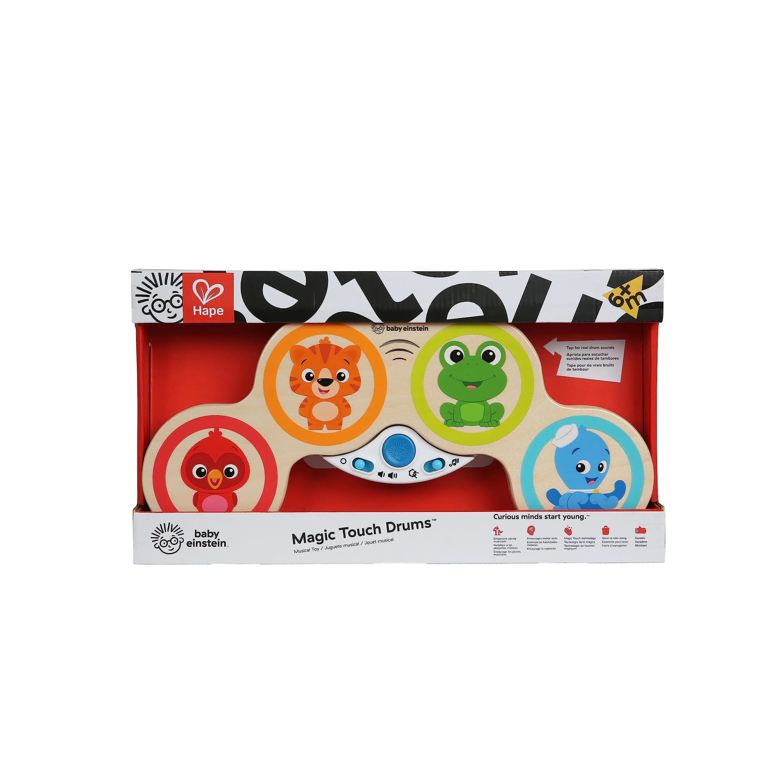 Baby Einstein Magic Touch Wooden Drum Musical Toy 38.1cm (15 in) | Montessori-Inspired with Volume Control - view 8