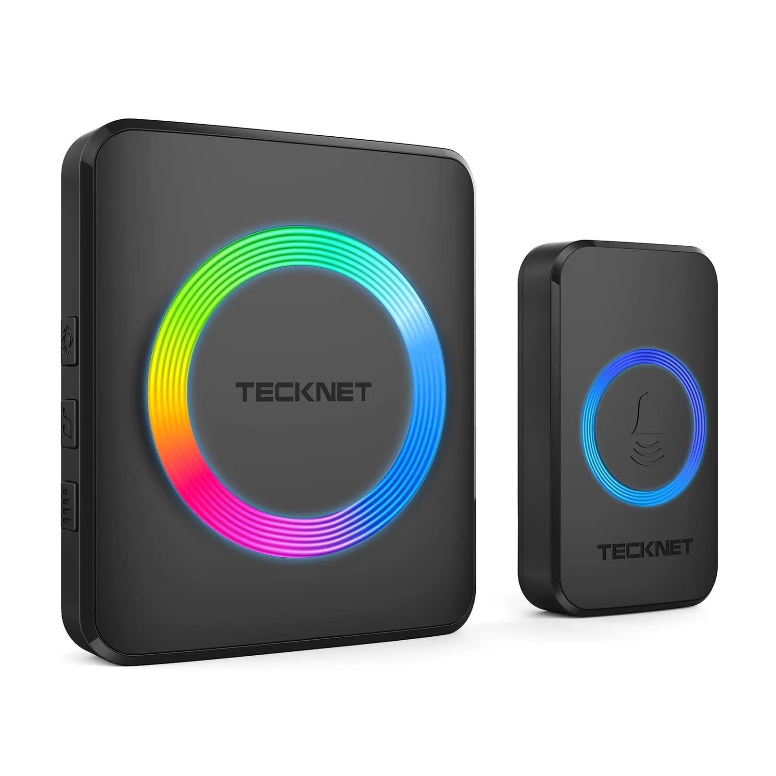 TECKNET WA878 Wireless Doorbell Kit 300m Range | Easy Setup Plug-in Chime with LED Flash — BLACK